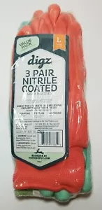 Digz Damen 3 Paar Nitril beschichtete Gartenhandschuhe (Größe L) - Bild 1 von 3