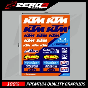 PEGATINAS KTM, PEGATINAS MOTOCROSS, HOJA DE PEGATINAS, PEGATINAS MX SX SXF #ZTSS-KTM-01 - Imagen 1 de 1