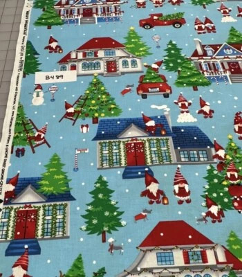 Decoración de gnomo de Navidad por lienzo tela de edredón de algodón por media yarda Foto 1 de 3