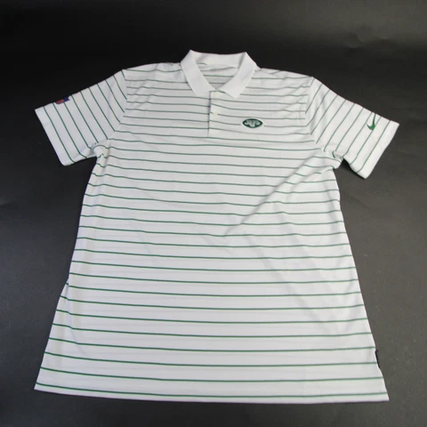 New York Jets Nike NFL On Field Apparel Dri-Fit Polo Men's White/Green Used Cover