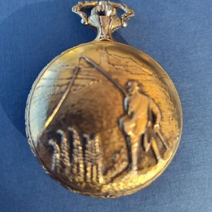 Jean Cardot 17 jewels Pocket Watch Fisherman New Price - Picture 1 of 5