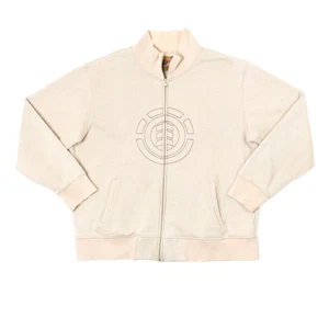 Y2K Element Sherpa Lined Fleece Jacket XL Beige Skatewear Zip Up Wood & Thread - Picture 1 of 13