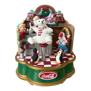 Vintage Coca Cola Musical Collection Santa's Soda Fountain Music Box Tested 1994 - Picture 1 of 8