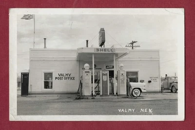 Valmy, NV postmark June 1960 on rppc of PO and SHELL service Station, car, truck - Image 1 of 2
