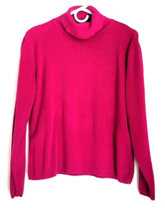 Talbots maglione vintage donna petite L dolcevita a costine manica lunga rosa - Foto 1 di 10