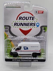 Greenlight 1:64 2019 Ram ProMaster USPS Cargo High Roof Van 53010-F CHASE - Picture 1 of 6