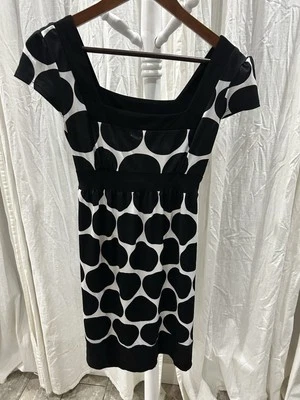 Just for Wraps JFW Vintage 2000s Y2K Babydoll Size M Tie Back Polka Dot Dress - Image 1 of 4