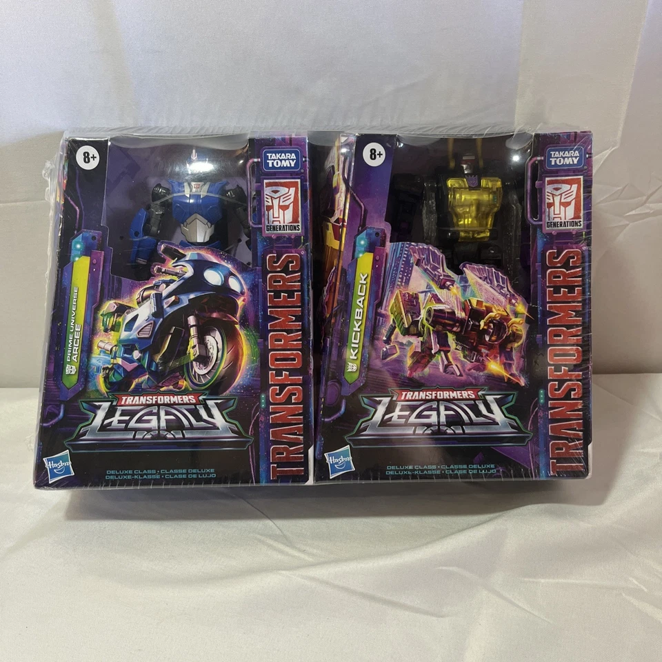 MISB Hasbro Takara Transformers Legacy deluxe Kickback Prime Arcee Holiday 2 lot - Image 1 of 4