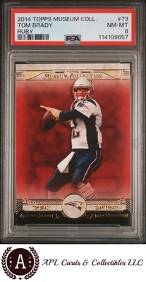 2014 Topps Museum Collection Ruby /50 #73 Tom Brady PSA 8 - Image 1 of 2