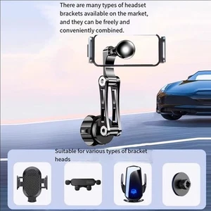 Support T��l��phone Voiture avec Bras Aluminium R��glable pour Ventilation 17mm - Photo 1 sur 12