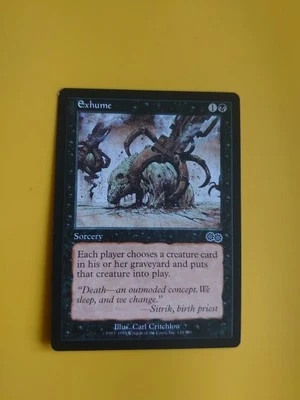 Exhume. Urza's Saga. Sorcery  - choose creature. Magic the Gathering Card. - Image 1 of 4