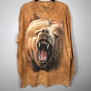 The Mountain Roaring Bear Grizzly Long Sleeve T-Shirt Men’s 2XL Brown Rust - Picture 1 of 8