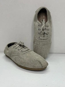 Toms Canvas Classic Lace Up Low Top Flats Beige Women's Size 9 - Imagen 1 de 5