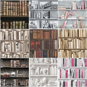 Libreria Parati Antico Biblioteca Enciclopedia Argento Oro Nero Rosa Grigio - Foto 1 di 13