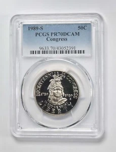 1989 S PR70 Congress Bicentennial Commemorative Half Dollar PCGS - Picture 1 of 5