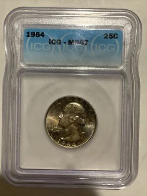 1964 Washington Quarter - Certified ICG -MS 67 - *Toned Gem* - Image 1 of 4