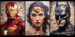 A4 Set Of 3 Iron Man Wonder Woman Batman Poster Print Wall Art Home Decor Kids - Picture 1 of 5