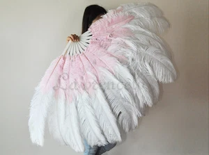 GRAN VENTILADOR DE AVESTRUZ - PLUMAS BLANCAS 50"" x 30"" Sally Rand/Burlesque/Disfraz/Espectáculo - Imagen 1 de 5