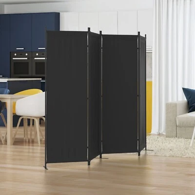 Room Divider 4 Panel Folding Privacy Screens w/ 3 Feet,Portable Room Partition - Image 1 of 4