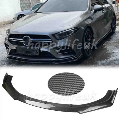 For Benz A-Class W168 W177 W176 Carbon Front Bumper Lip Splitter Spoiler Kit - Image 1 of 4