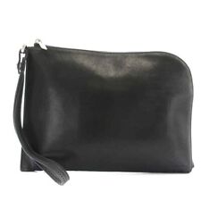Rick Owens #1 Clutch Bag Second Bag Leather Black NW9 Men's Old Clothes