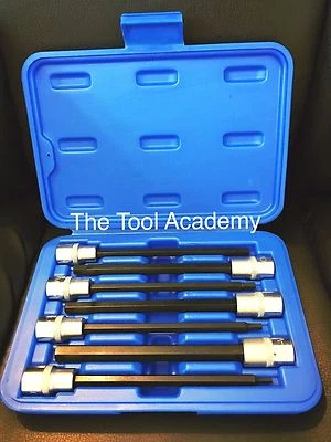 EXTRA LONG BIT SOCKET SET HEX ALLEN METRIC 3/8 DR 3mm 4mm 5mm 6mm 7mm 8mm 10mm - Image 1 of 4