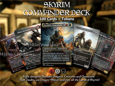 SKYRIM MTG Commander Deck - Magic the Gathering Deck 100 Cards + Tokens - Bild 1 von 4
