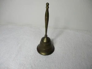 VINTAGE BRASS HAND BELL ETCHED DESIGN HAS CLAPPER - Picture 1 of 6