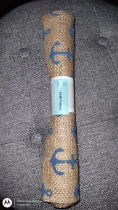 Shore Living ANCHOR 100% JUTE BURLAP cut CRAFT FABRIC 18" x 21" nautical NEW - Picture 1 of 2
