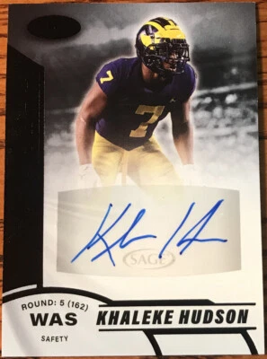 2020 SAGE Aspire Rookie Autograph Khaleke Hudson #ASP-35B Michigan Wolverines - Image 1 of 2
