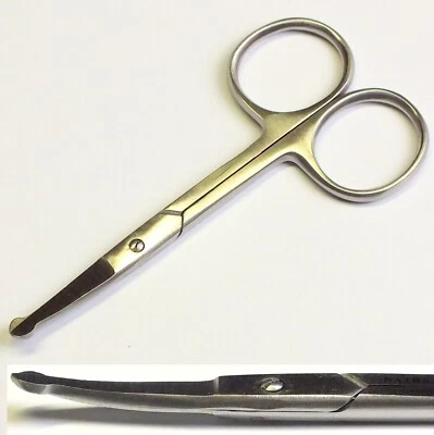 Babynagelschere Babyschere Babyhaarschere Nasenhaarschere Edelstahl ca. 9,5cm - Bild 1 von 3