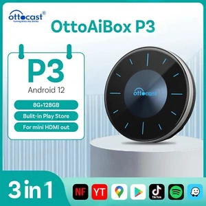OTTOCAST P3 AIBox APP Store Adattatore Wireless CarPlay & Android Auto HDMI Out - Foto 1 di 11