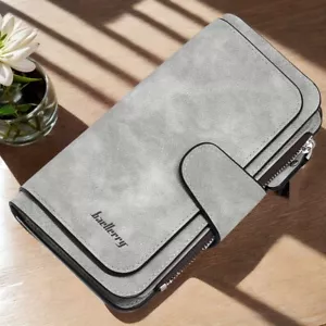 Portafoglio donna donna pelle morbida lungo pochette porta carte borsetta tasca borsetta regalo - Foto 1 di 47