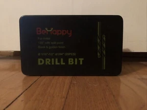 29PCS /Set Drill Bits Black Gold Multi-Bits Twist Metal Drill Bit 1/16"-1/2" - Picture 1 of 7