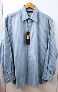 Perry Ellis Men's Dress Shirt Big Size L 25x31 Long Sleeve Classic Print Blue *W - Picture 1 of 9