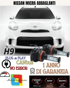 Kit Full LED H9 Para Nissan Micra MK5 6000K Blanco 9800 Lumen Canbus Luz - Imagen 1 de 2