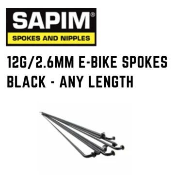 Radios Sapim Leader 12G - Radios de bicicleta eléctrica negros de 2,6 mm - varias opciones Foto 1 de 2