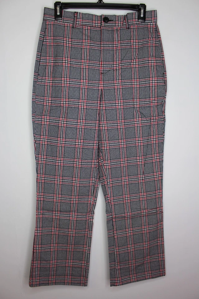 Womens Assembly Crop Kick Flare Trouser Multicolor Plaid Size 6