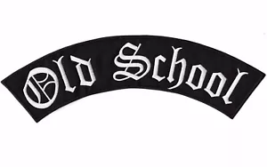 OLD SCHOOL Top Wippe Aufnäher 12""x2,5"" | Alt Englisch bestickt Aufbügeln groß - Bild 1 von 4