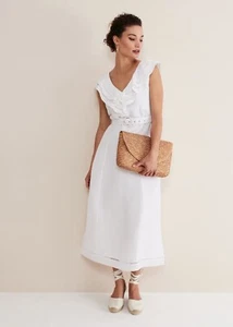 Phase Eight Julieta White Dress Size 10 Bnwt - Picture 1 of 6