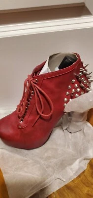 Vintage -franceska burgundy Red Spikey Back Bootie US 9 - Image 1 of 4
