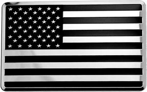 "Bandera de metal de acero inoxidable en relieve de EE. UU. para automóviles, camiones 3,12"" x 2" - Imagen 1 de 2