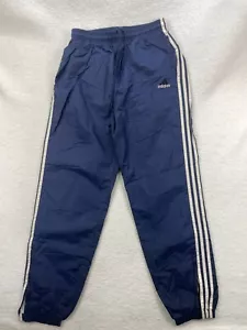 Pantalones de chándal Adidas para hombre M azul marino 3 bandas forrados con cordón puños elásticos - Imagen 1 de 9