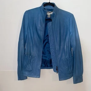 Worth Leather Jacket Teal - Picture 1 of 7