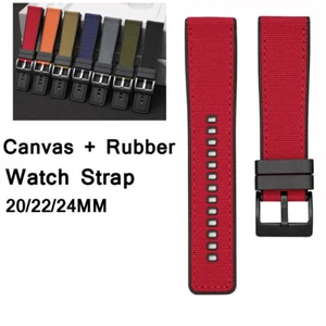 Fabric Silicone Wrist Band 22 24 20mm Quick Release Watch Strap Rubber Bracelet - Picture 1 of 35