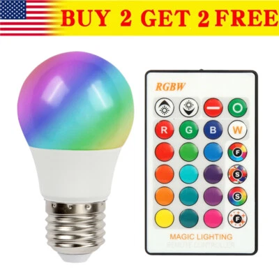 MTTZONE E27 RGB LED Light Bulb 16 Color Changing Magic RGBW Lamp Remote Control Colorful