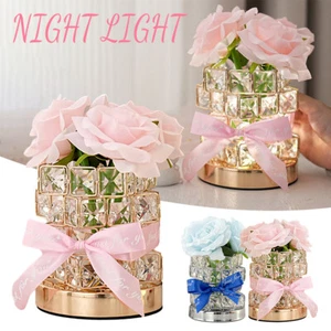 Crystal Table Lamp Diamond Rose Bar Night Light LED Touch Atmosphere Bedside - Picture 1 of 16