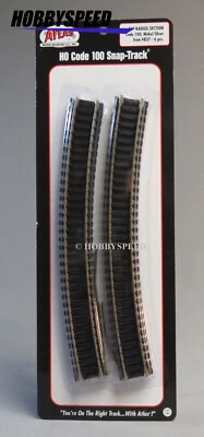 ATLAS HO SCALE 24" RADIUS CURVES TRACK CODE 100 black ties ns rail train ATL837 - Image 1 of 3