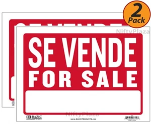 2 Pack - Se Vende Sign, 9" x 12" - Durable Plastic, Weatherproof High Impact - Picture 1 of 2