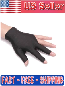 KUGELSICHER Deluxe schwarz Spandex Pool Billard Snooker 3 Drei Finger Handschuh - Bild 1 von 3